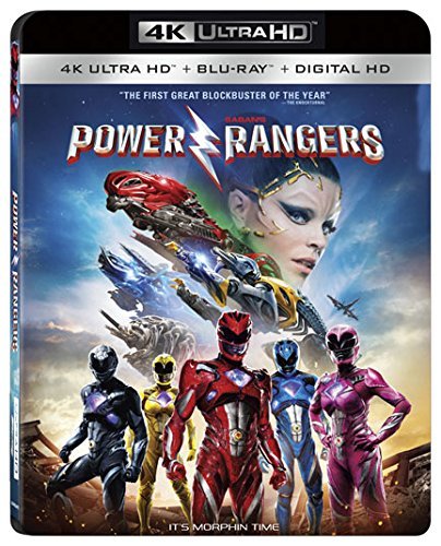 Power Rangers 4K Ultra HD Blu-ray cover with the five rangers posed below a villain.