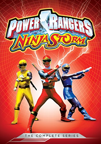 Power Rangers Ninja Storm DVD cover featuring three rangers in action poses.