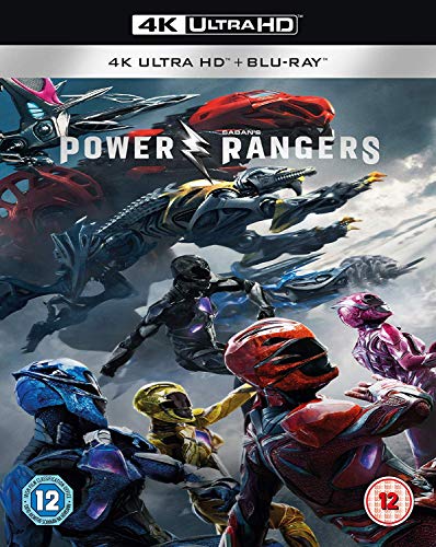Power Rangers movie cover featuring heroes and villain in action.