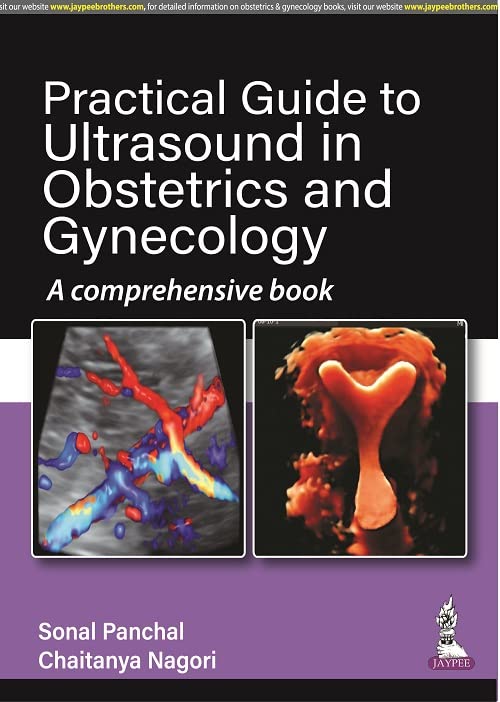 Book cover with title and two medical ultrasound images on a black background.