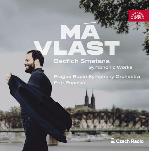 CD cover for Smetana’s “Ma Vlast” featuring a man and Prague skyline.