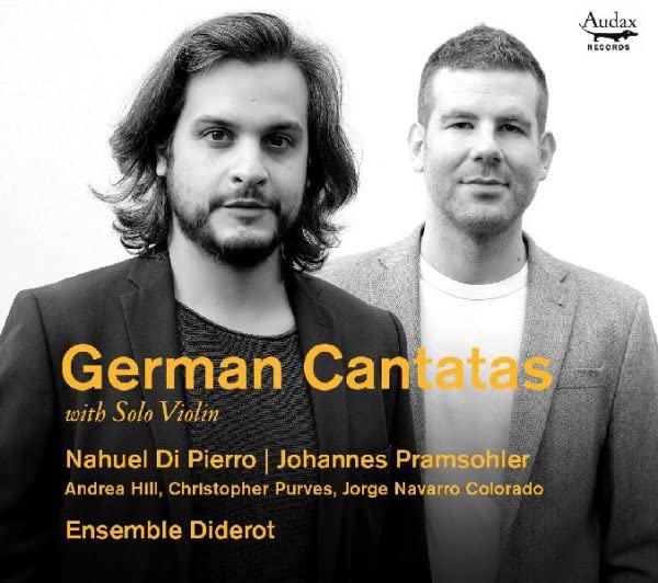 CD cover featuring two men and text "German Cantatas" in gold.