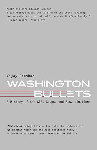 Book cover for Washington Bullets by Vijay Prashad on a plain grey background.