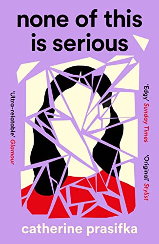 Book cover with a shattered glass effect over a woman's silhouette on purple background.