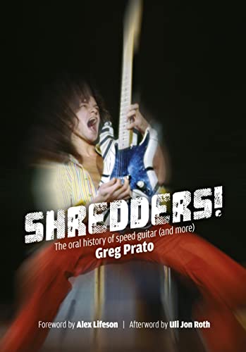 Book cover featuring a guitarist intensely playing a blue electric guitar.
