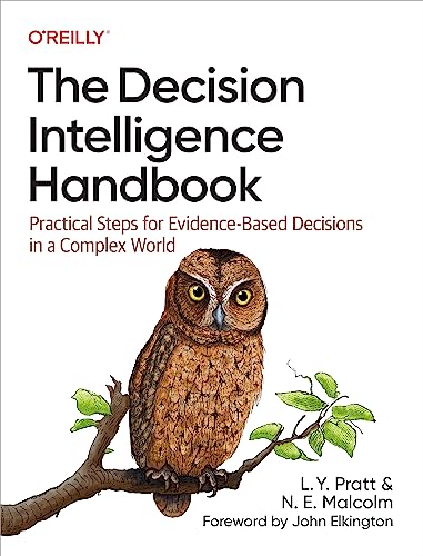 Book cover featuring an owl and the title "The Decision Intelligence Handbook".