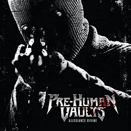 Dark album cover featuring a masked figure with outstretched hand.