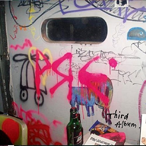 CD album cover with graffiti-style art, a bottle, and snacks.