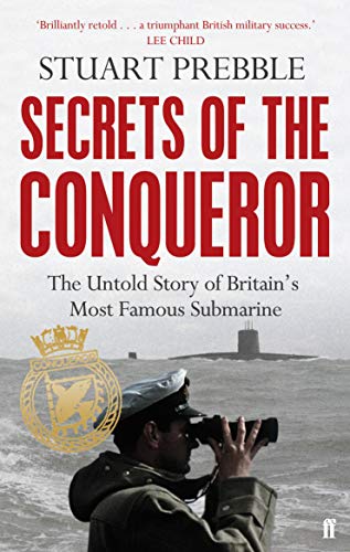 Book cover: "Secrets of the Conqueror" with submarine and sailor image.