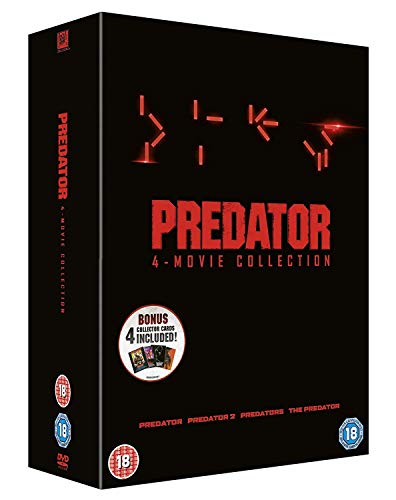 Black box set of the Predator 4-movie collection with red text and symbols.