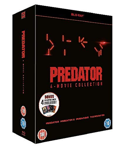 Predator 4-movie collection Blu-ray box set with black cover and red text.