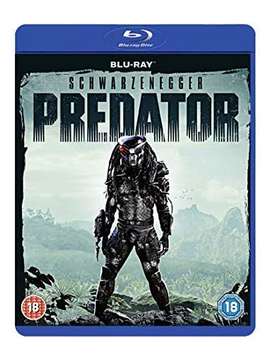 Predator Blu-ray cover featuring the alien hunter and Arnold Schwarzenegger’s name.