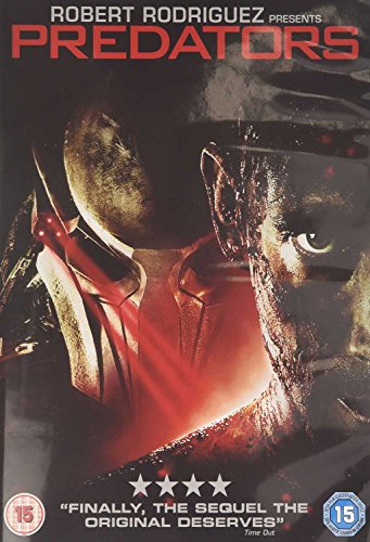 DVD cover for "Predators" showing a close-up of a man and alien creature.