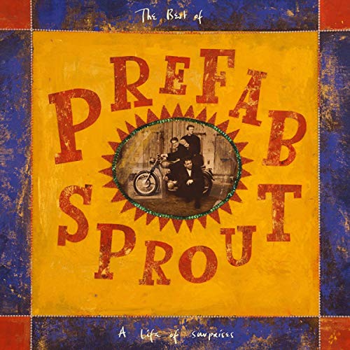 Prefab Sprout album cover: band photo within a patterned, sunburst design.