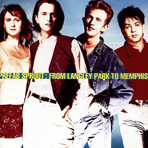 Four band members stand against a blue background with the album title overlaid centrally.
