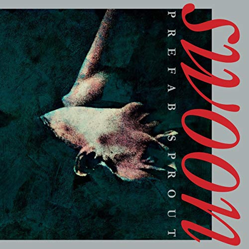 "Album cover with a handprint and 'Swoon' in red cursive, 'Prefab Sprout' in white."