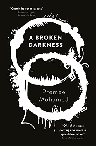 Book cover: black background with white, dripping circular design and title.
