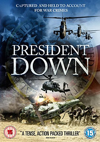 President Down" DVD cover with helicopters, soldiers, and wreckage imagery.