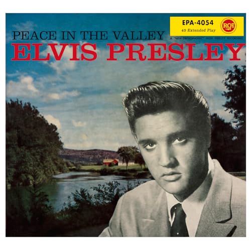 Elvis Presley record cover with a landscape and portrait photo.