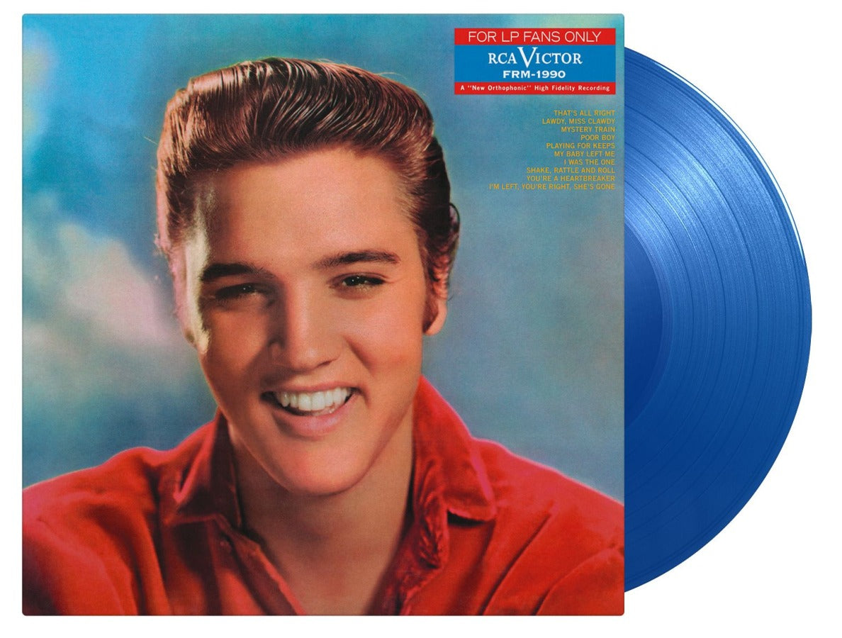 Elvis Presley vinyl record with a portrait of the singer.