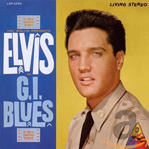 CD cover of Elvis Presley in army uniform for “G.I. Blues”.