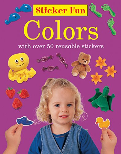 Book cover with colorful stickers and a child holding one.