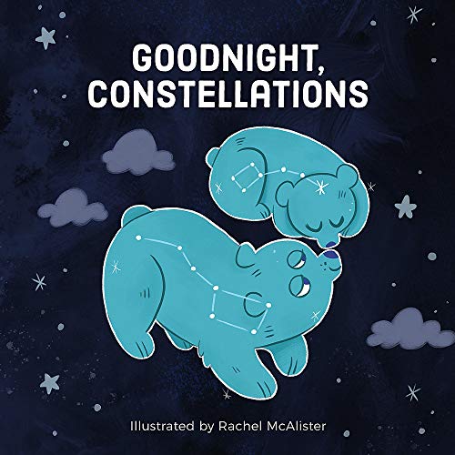 Book cover: blue bears with constellation patterns, clouds, and stars.