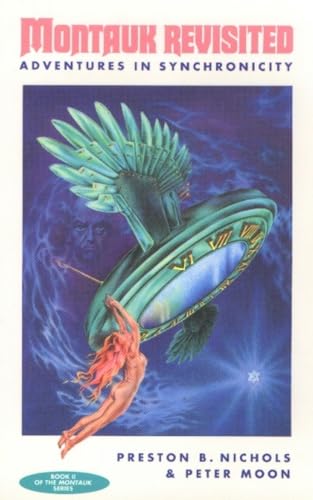 Book cover: UFO, red-haired figure, and a blurred face in a cosmic scene.