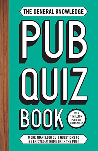 Green book cover with large white text reading “PUB QUIZ BOOK”.