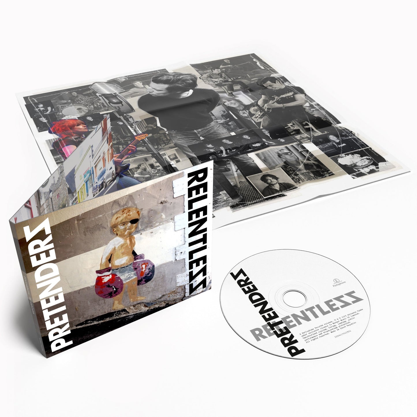Pretenders - Relentless" CD packaging with booklet and disc, black and white photos.