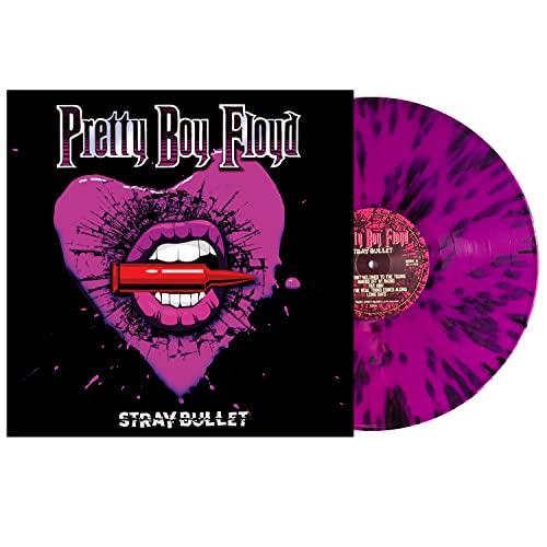 Pretty Boy Floyd Stray Bullet vinyl record with purple and black splatter pattern.
