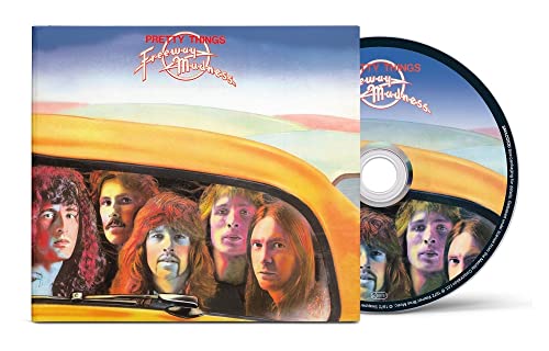 “Freeway Madness” CD cover featuring a band viewed through a car windshield.