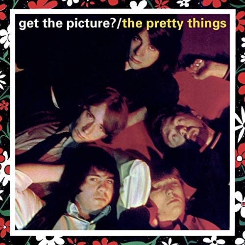 "CD cover with a photo of five men and floral border."