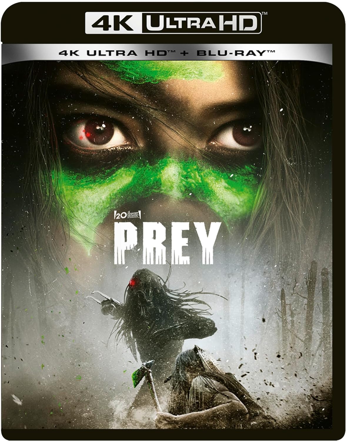 Prey" Blu-ray cover featuring a close-up of eyes and a silhouetted figure.