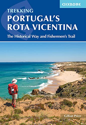 Book cover showing a hiker overlooking a coastal beach in Portugal.