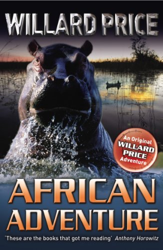 Book cover featuring a hippo emerging from water, titled "African Adventure".