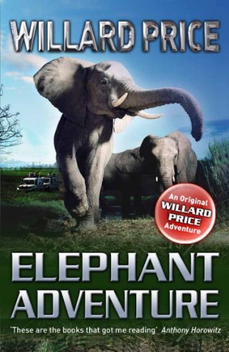 Book cover: "Elephant Adventure" featuring a close-up of an elephant.