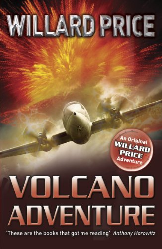 Book cover showingC showing a plane flying away from a massive volcanic eruption.