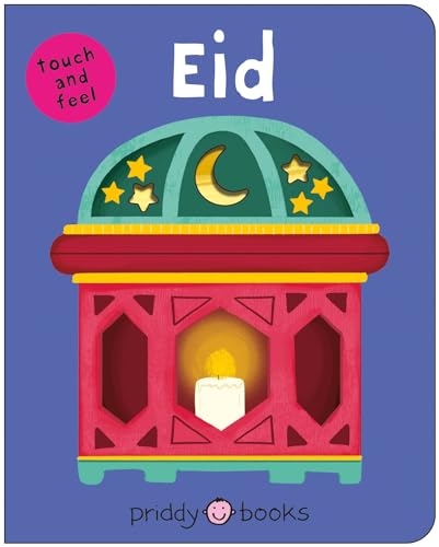 Touch and feel book cover depicting a crescent moon and lantern.