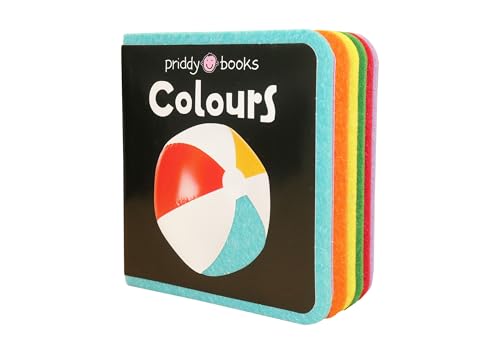 Felt book titled "Colours" with a beach ball illustration and colorful edges.