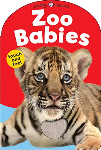 Zoo Babies" book cover features a close-up of a tiger cub with a touch-and-feel patch.