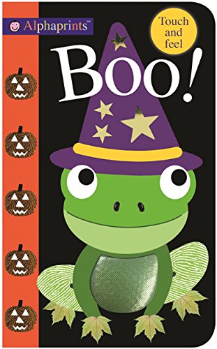 Green frog wearing a purple witch hat with stars, Halloween pumpkins.