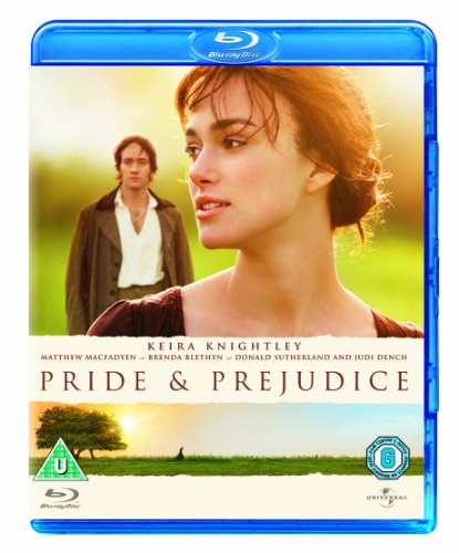 Pride & Prejudice" Blu-ray cover featuring Keira Knightley and Matthew Macfadyen.