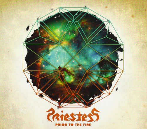 CD cover for Priestess’ “Prior to the Fire” with cosmic imagery.
