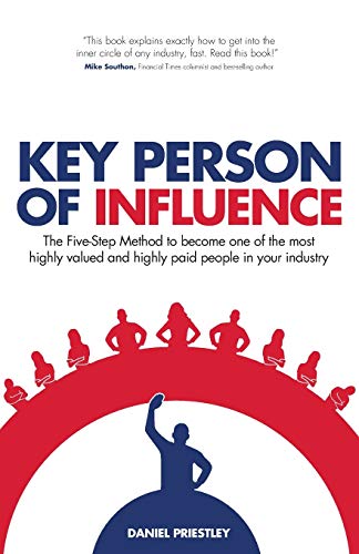 Book cover titled Key Person of Influence with red and blue silhouettes of people.