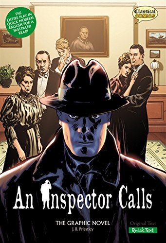 Cover of "An Inspector Calls" graphic novel, featuring shadowy figures.