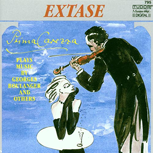 CD cover: a violinist playing for a woman in black, blue background.