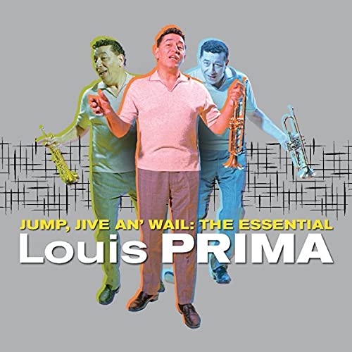 Louis Prima CD cover featuring three men with brass instruments.