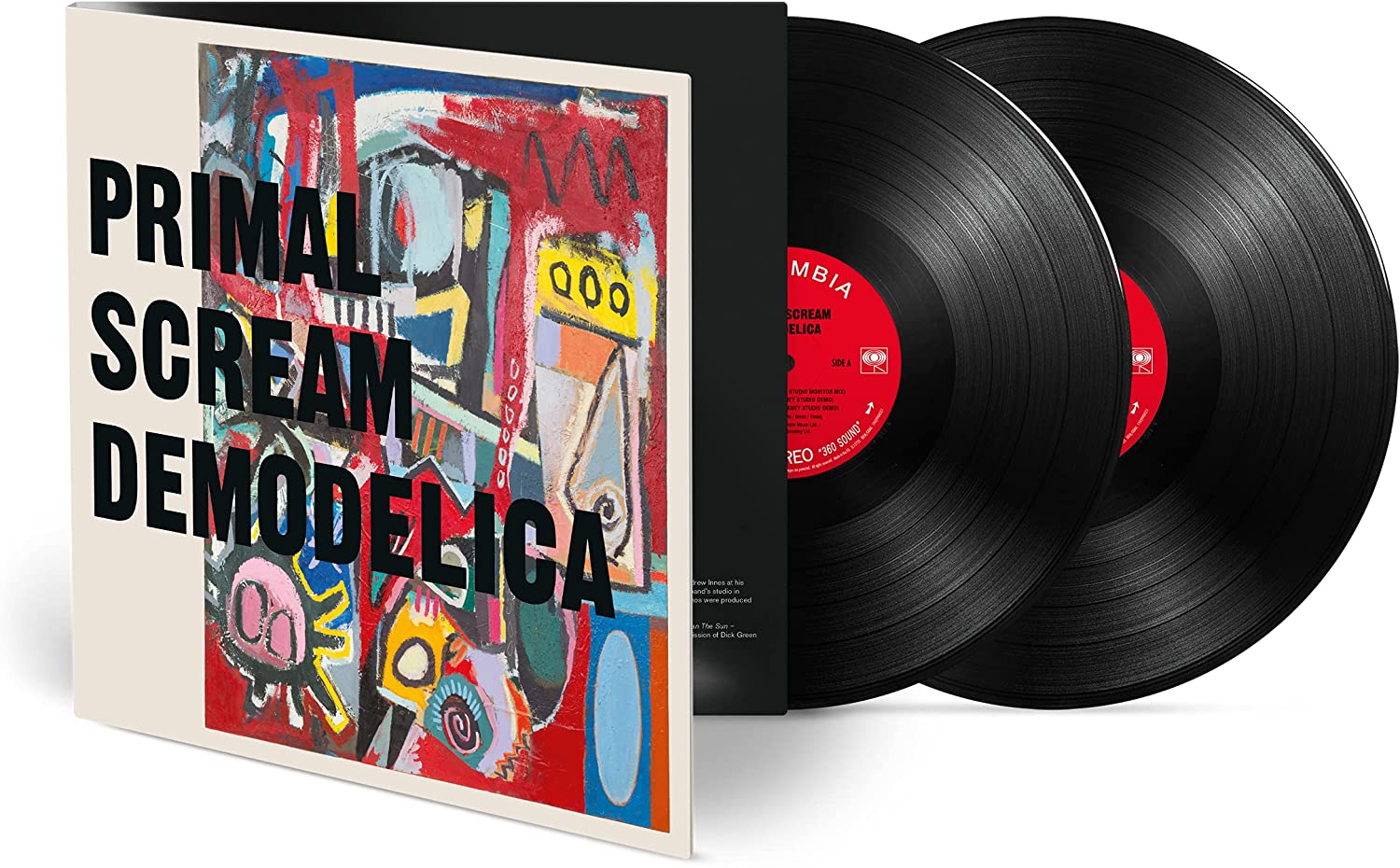 Album cover for Primal Scream’s “Demodelica” with abstract, colorful painting.