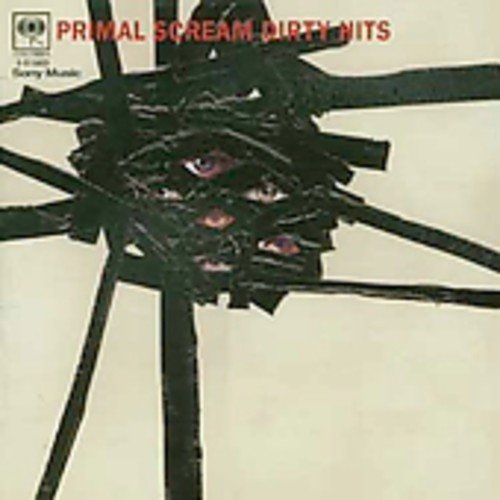 CD cover for Primal Scream’s “Dirty Hits” with abstract, fractured face.